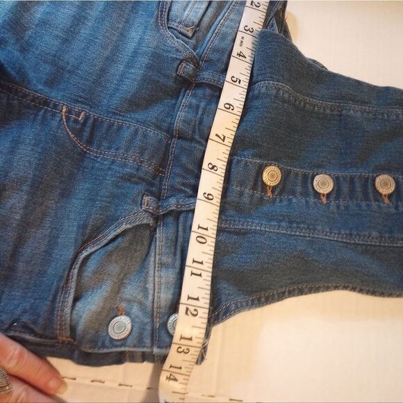 Vanilla star girls bibbed overall shorts with button accent and cuffed hem SZ 10 - Picture 6 of 8